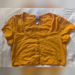 Savage X Fenty Mustard Button-Front Crop Top